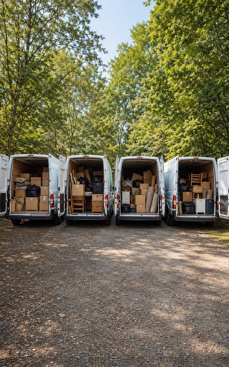 Cargo Lomtalanítás szállító járművek munka közben